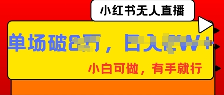 小红书无人直播，纯小白可做，有手就行，单场直播销售额破8w-青枫传媒