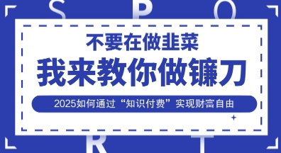 韭菜生涯终结者，我来教你做镰刀，2025如何通过“知识付费”实现财F自由【揭秘】-青枫传媒
